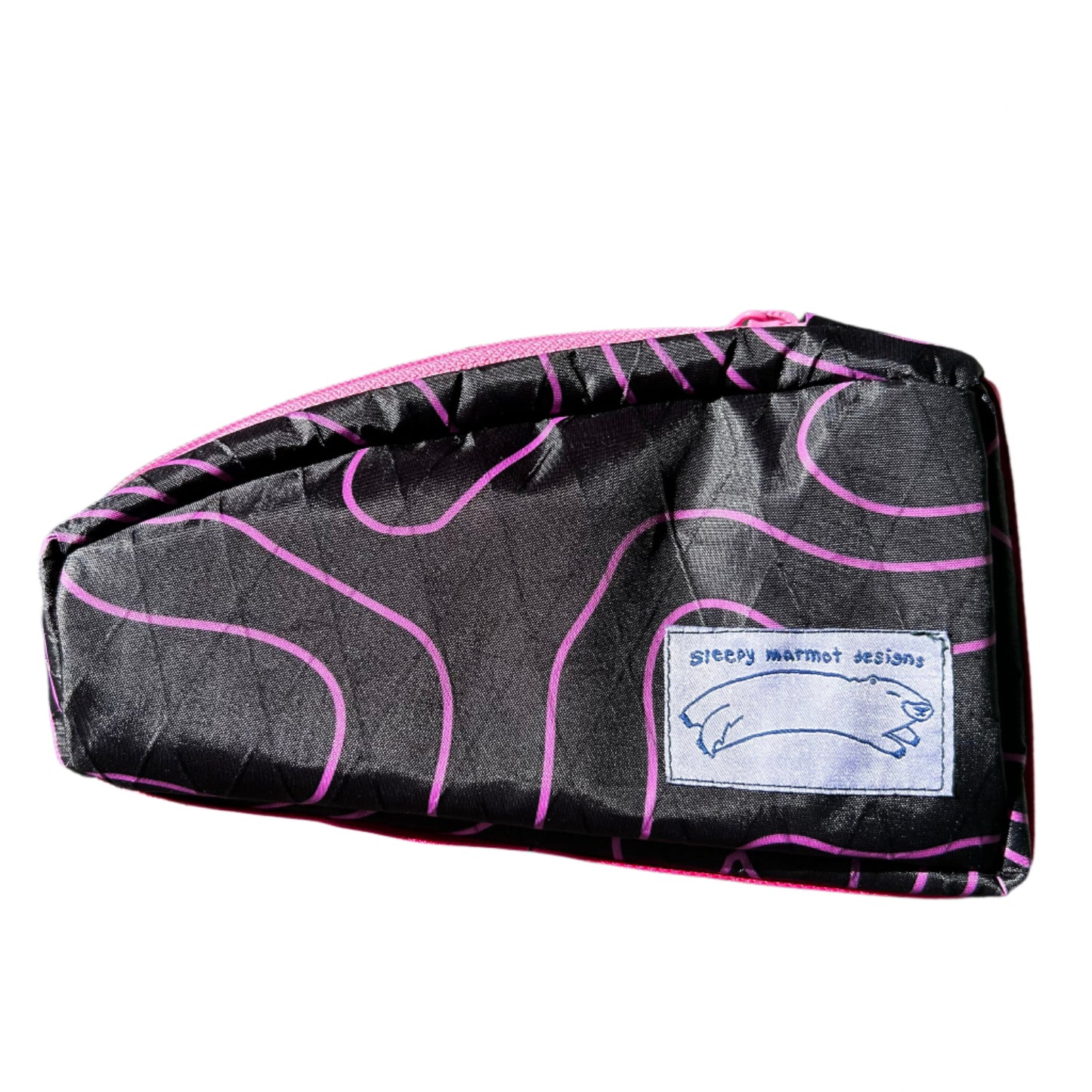 Top Tube Bag - Black Topo with Pink Highlights
