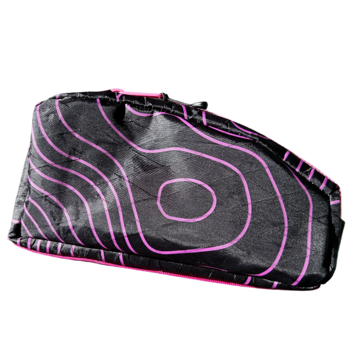 Top Tube Bag - Black Topo with Pink Highlights