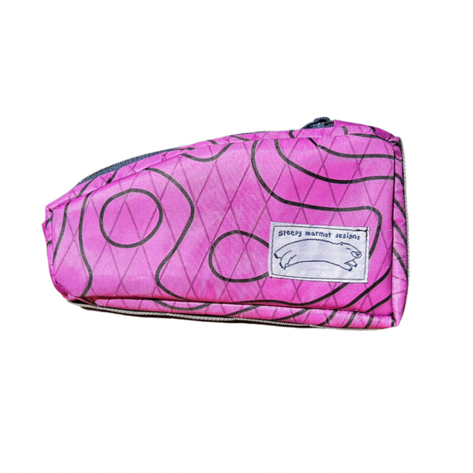 Top Tube Bag - Pink Topo with Tan Webbing