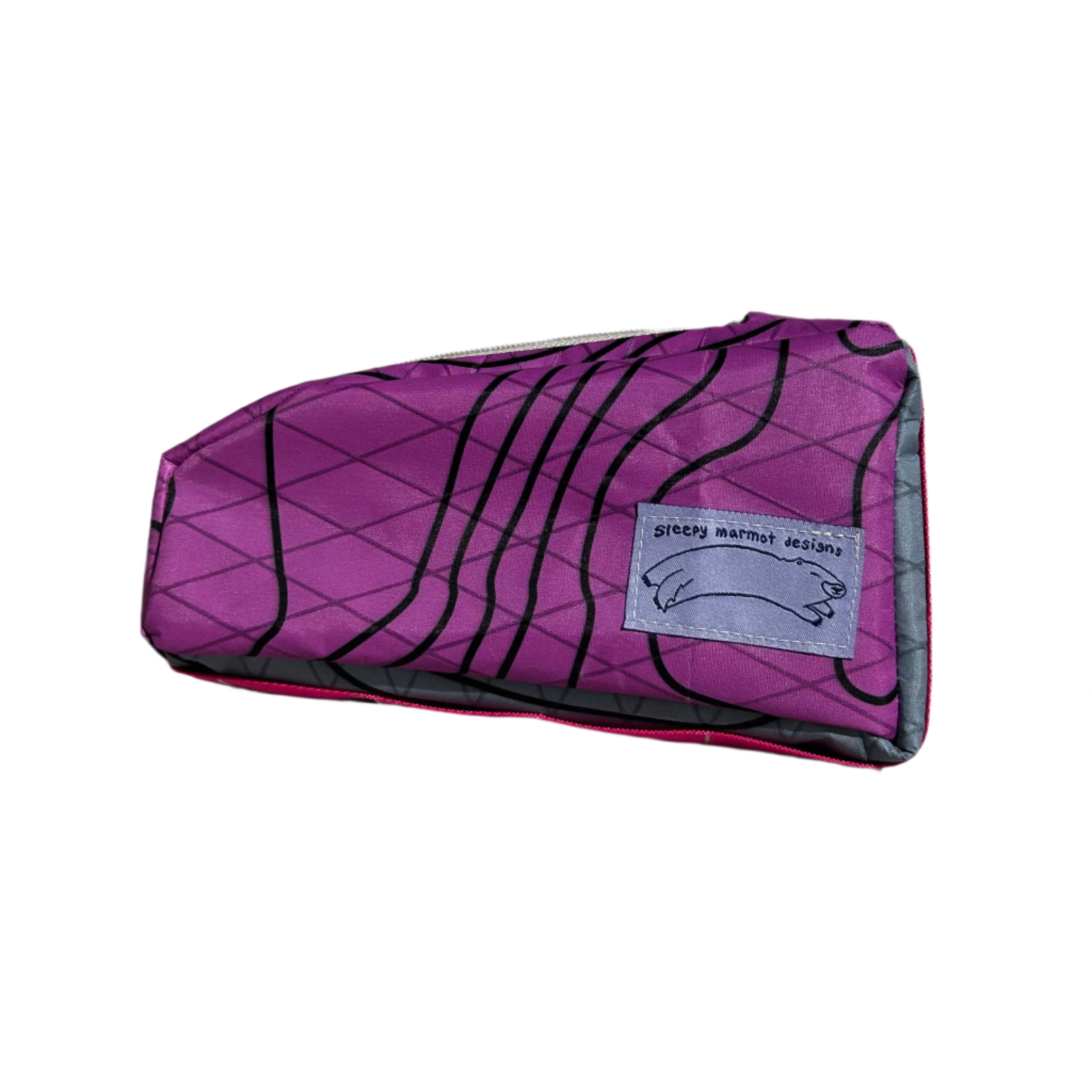 Top Tube Bag - Pink Topo w/ Grey and Beige accents