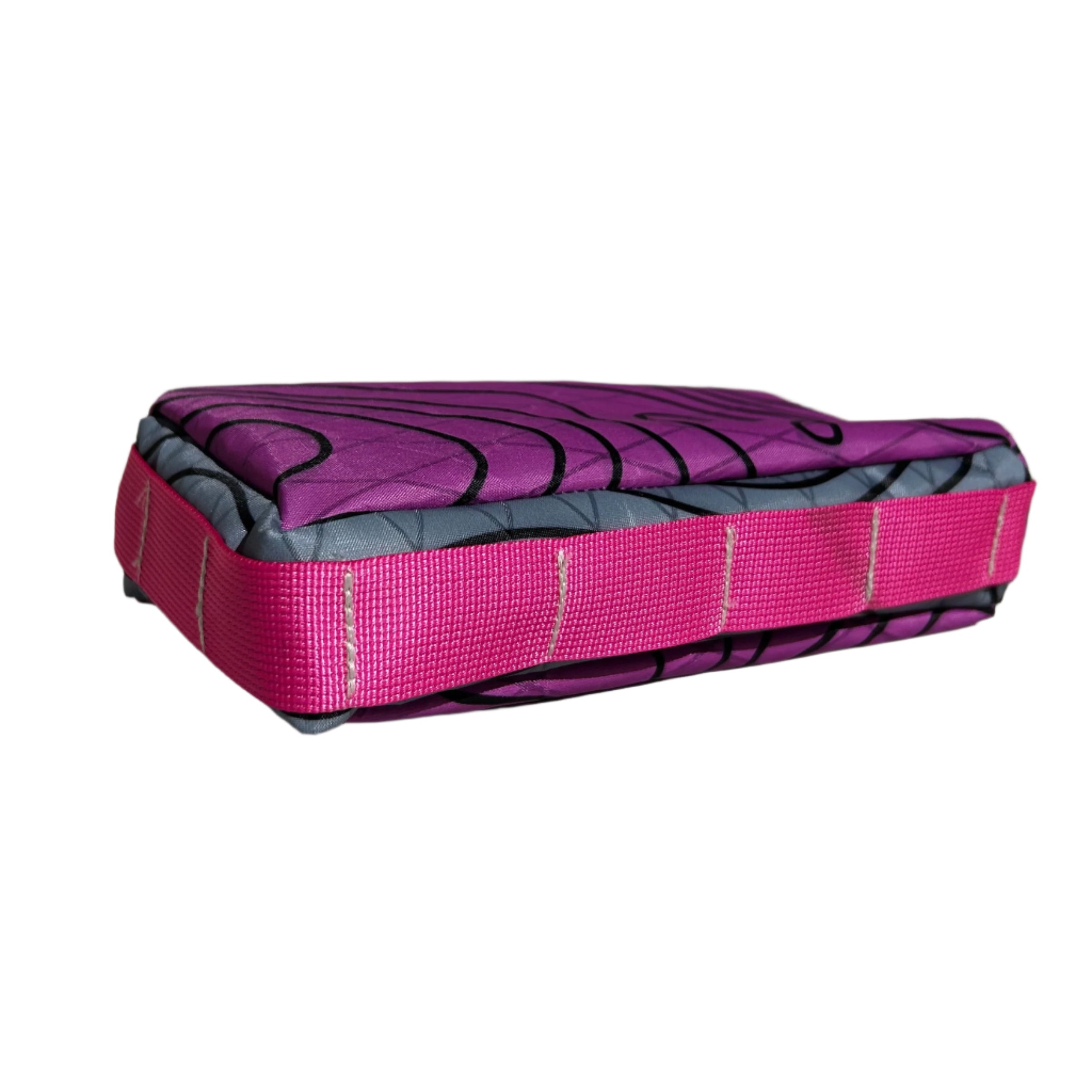 Top Tube Bag - Pink Topo w/ Grey and Beige accents