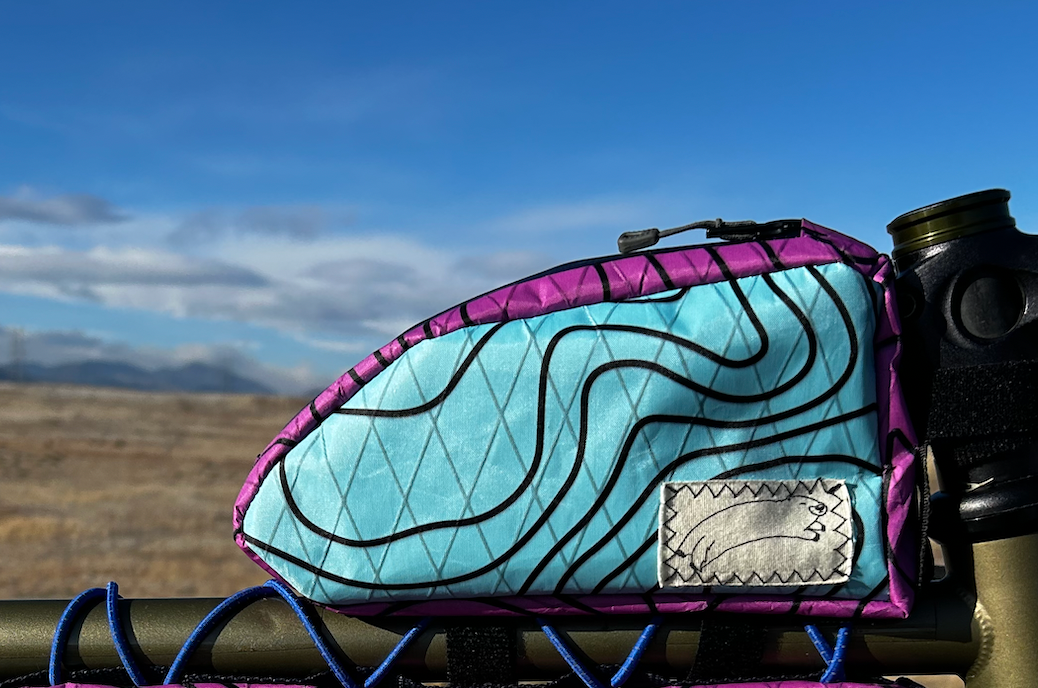 Top Tube Bag - Blue & Pink