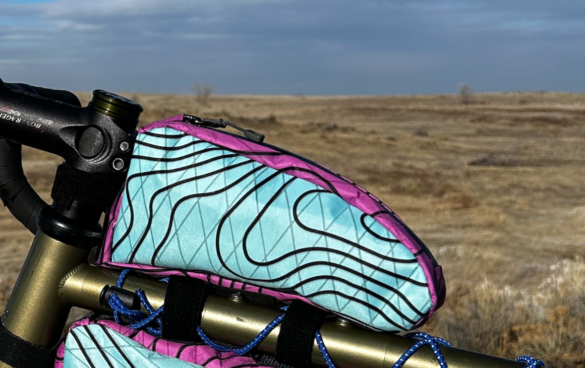 Top Tube Bag - Blue & Pink