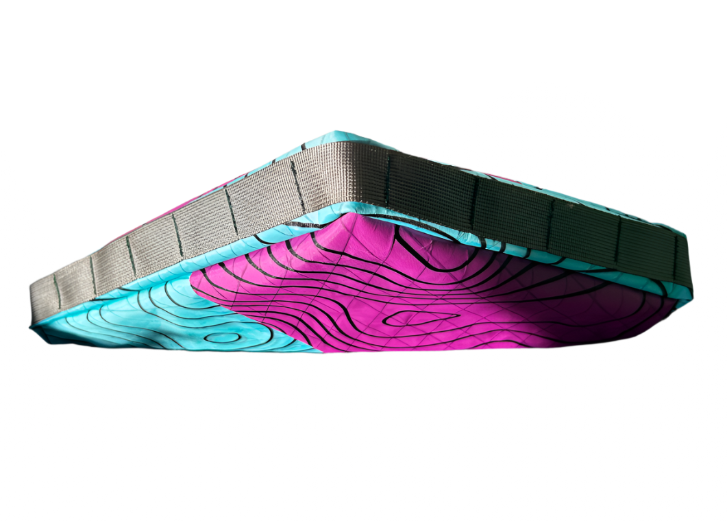 Large Corner Frame Bag - Pink and Blue